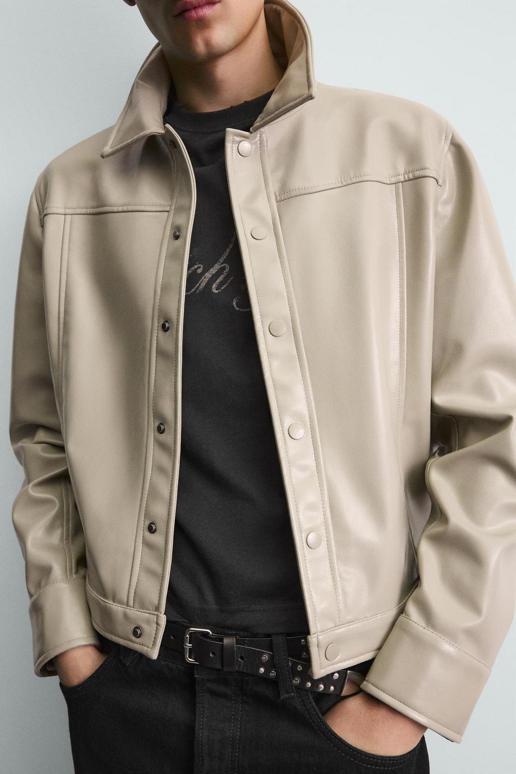 КУРТКА-РУБАШКА С ЭФФЕКТОМ ВИНИЛА