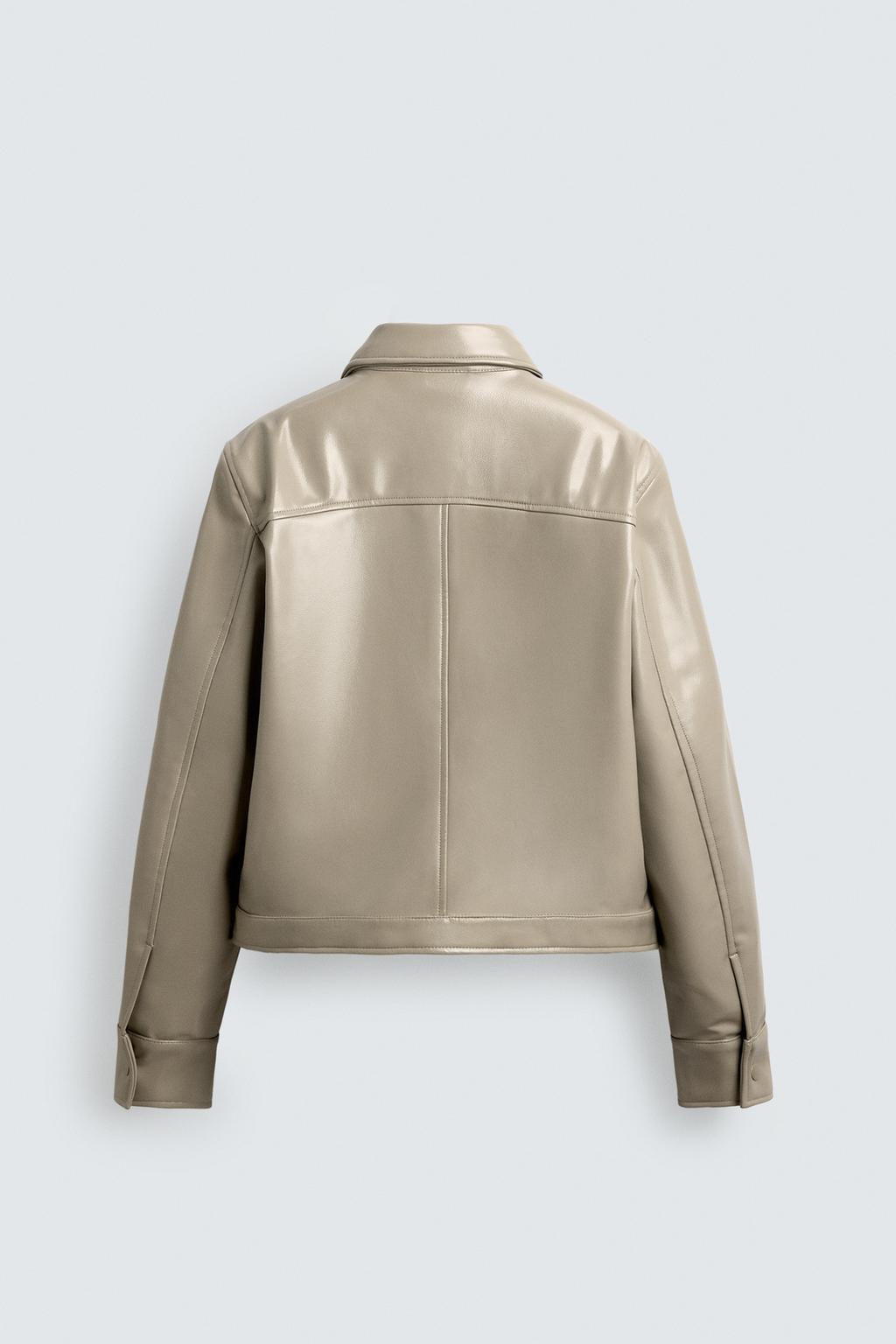 КУРТКА-РУБАШКА С ЭФФЕКТОМ ВИНИЛА