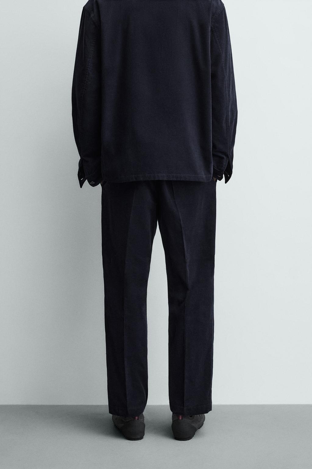 БРЮКИ REGULAR FIT ИЗ ЛЕГКОЙ ВЕЛЬВЕТОВОЙ ТКАНИ