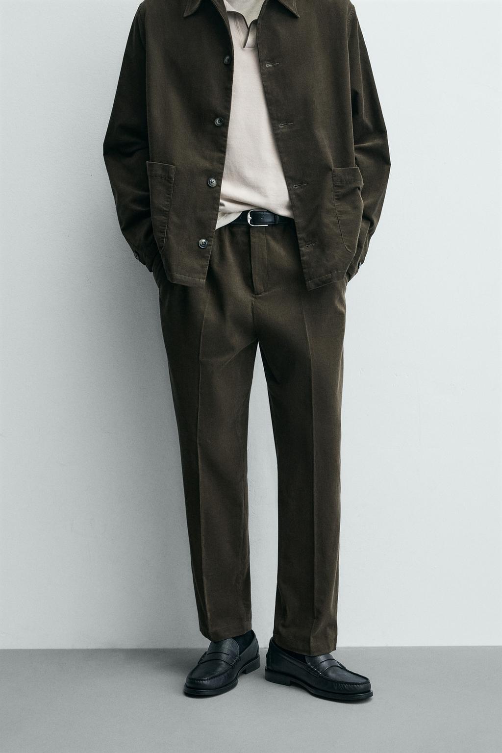 БРЮКИ REGULAR FIT ИЗ ЛЕГКОГО ВЕЛЬВЕТА