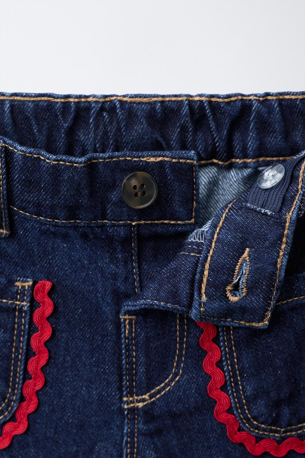 ДЖИНСЫ-КЮЛОТЫ С ВОЛНИСТЫМИ КАРМАНАМИ