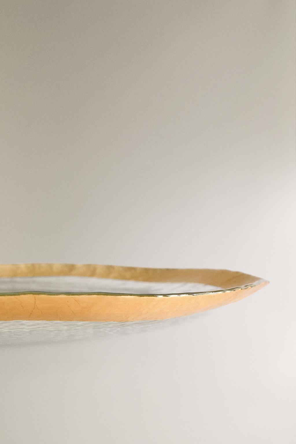 Стеклянная подставка с золотым краем