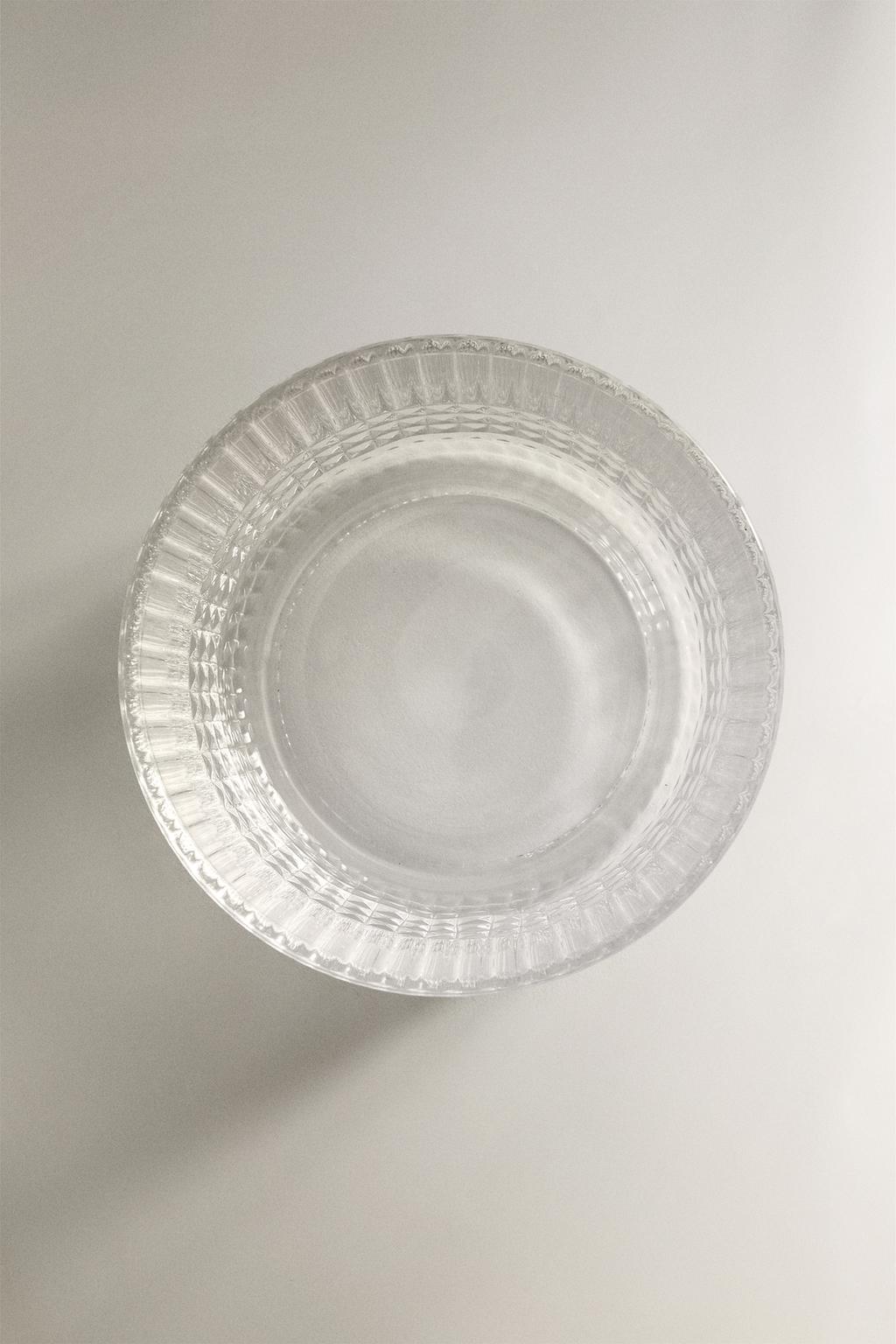 Стеклянная мини-чаша с выпуклым геометрическим узором