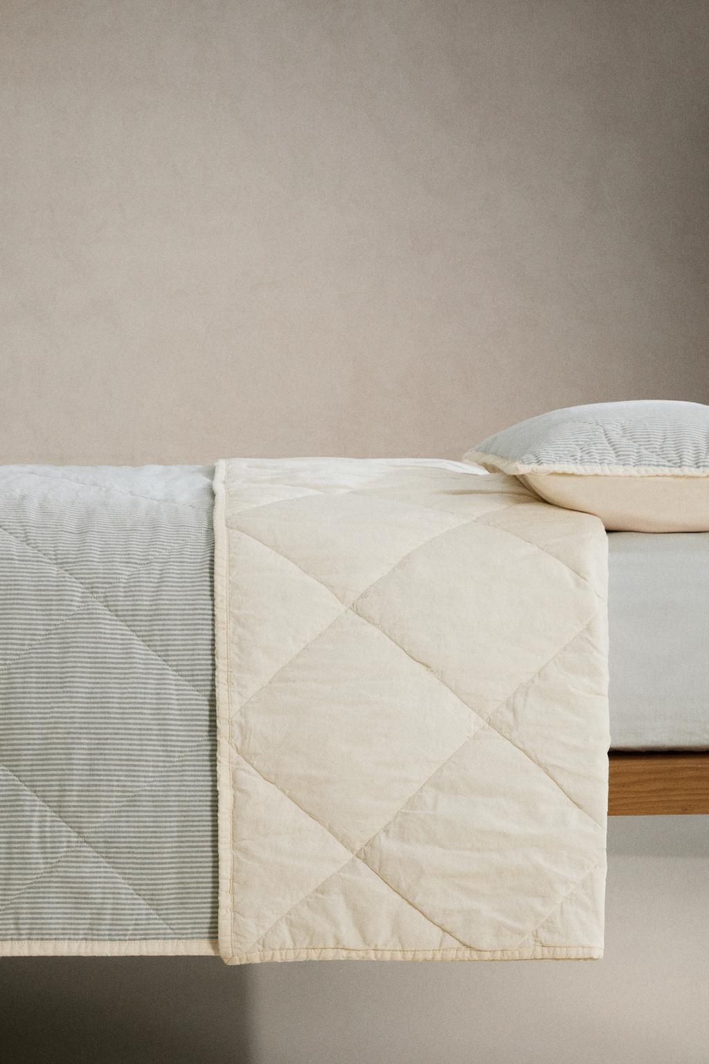 Детское хлопковое одеяло в полоску