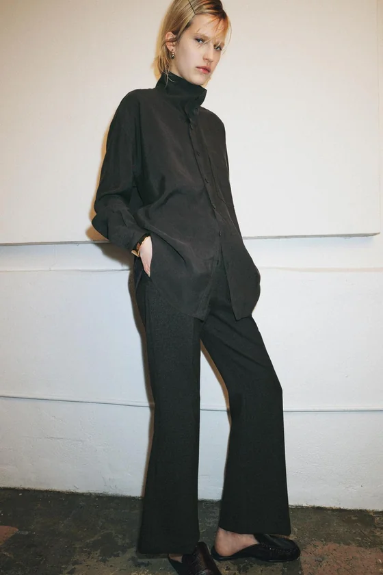 УКОРОЧЕННЫЕ РАСКЛЕШЕННЫЕ БРЮКИ ZW COLLECTION