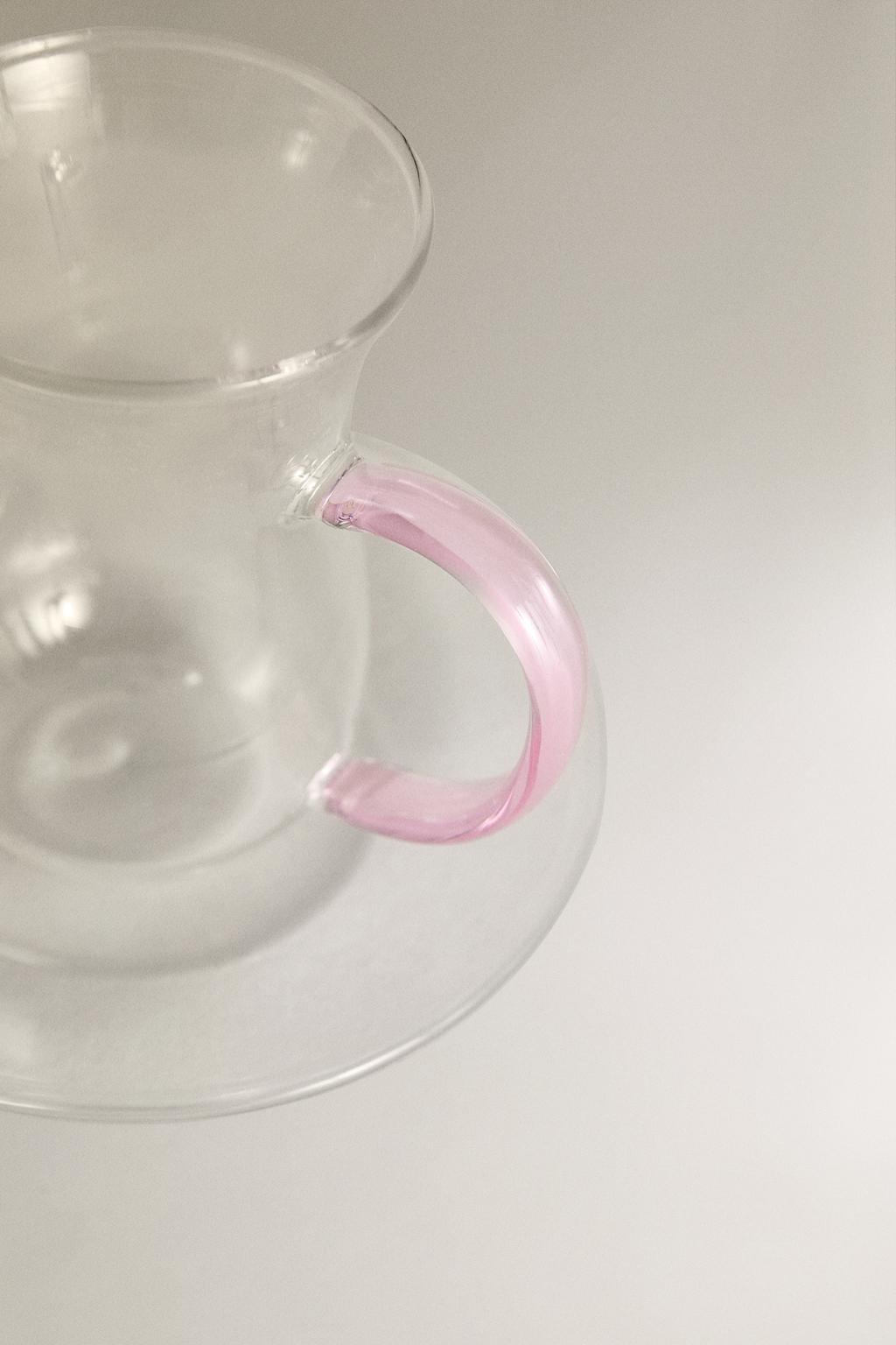 Стакан и блюдце из боросиликатного стекла