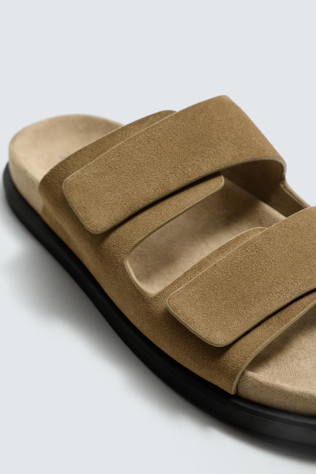 КОЖАНЫЕ САНДАЛИИ С ДВУМЯ РЕМЕШКАМИ