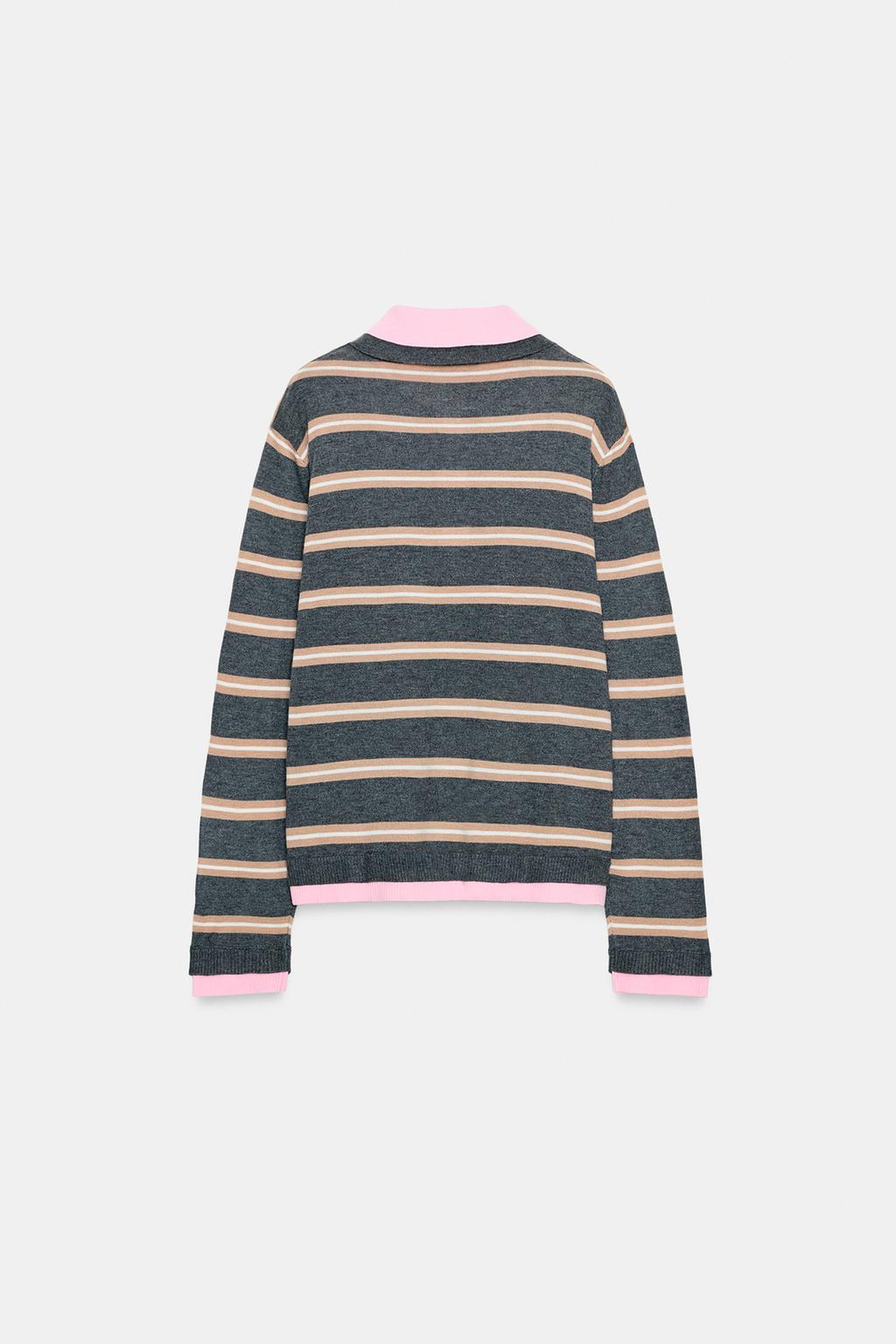 КОМБИНИРОВАННОЕ ТРИКОТАЖНОЕ ПОЛО В ПОЛОСКУ