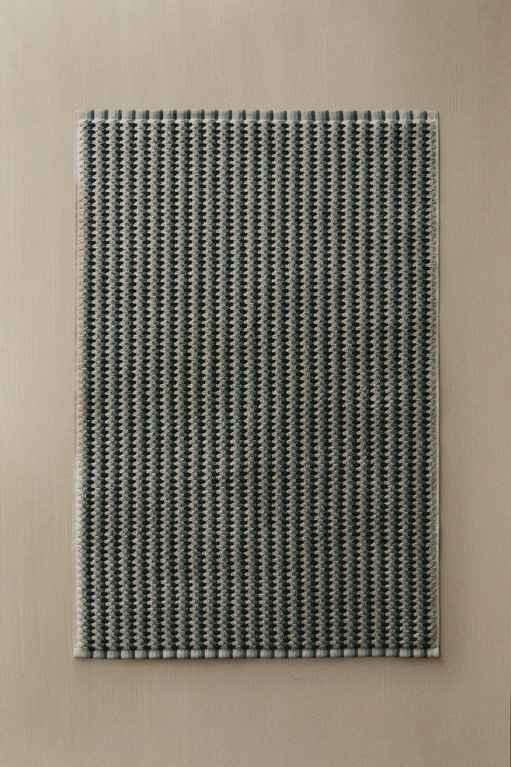 Хлопковый коврик для ванны с геометрическим жаккардовым узором