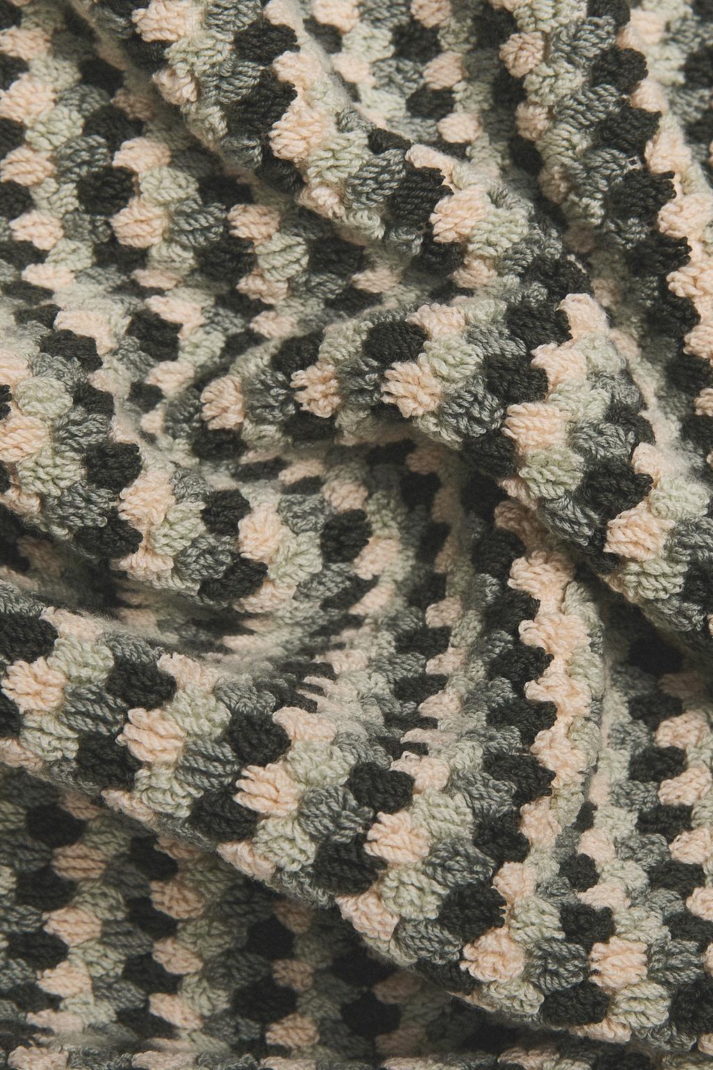 Хлопковый коврик для ванны с геометрическим жаккардовым узором