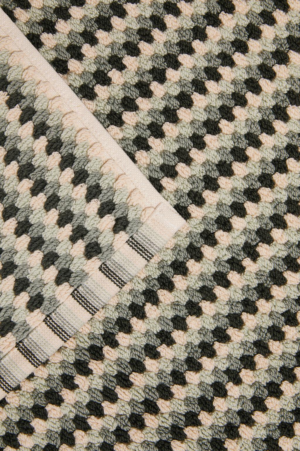 Хлопковый коврик для ванны с геометрическим жаккардовым узором