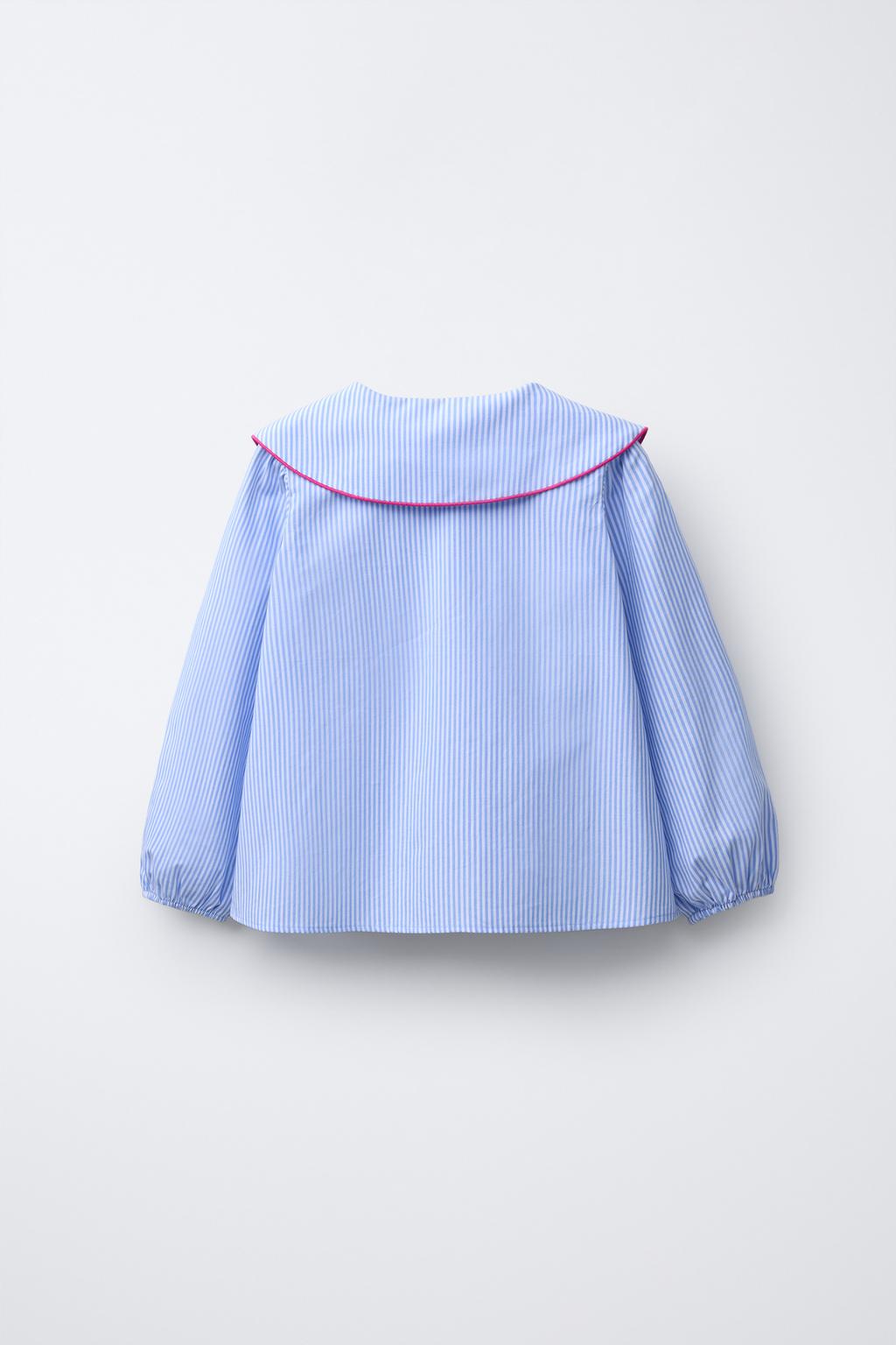 РУБАШКА В ПОЛОСКУ С ВОРОТНИКОМ В ВИДЕ СЕРДЕЦ