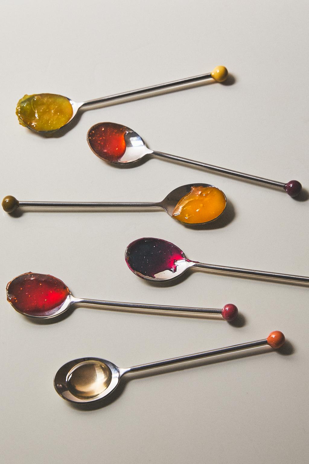 Набор цветных стальных чайных ложек (набор из 6 штук)