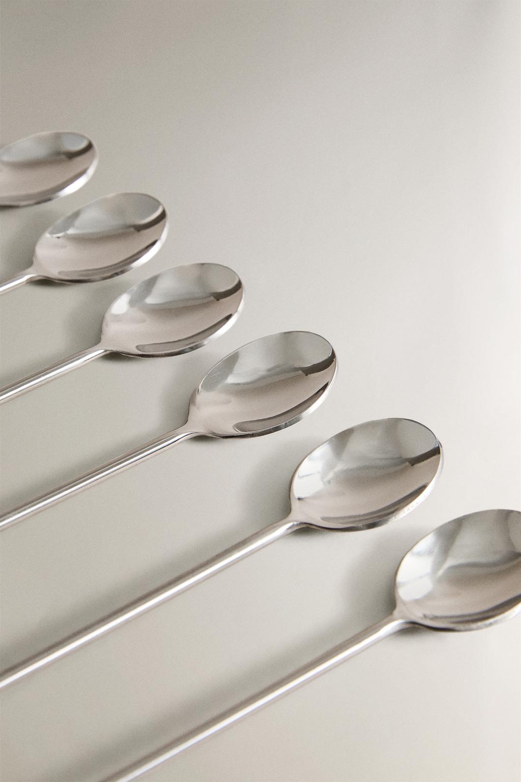 Набор цветных стальных чайных ложек (набор из 6 штук)