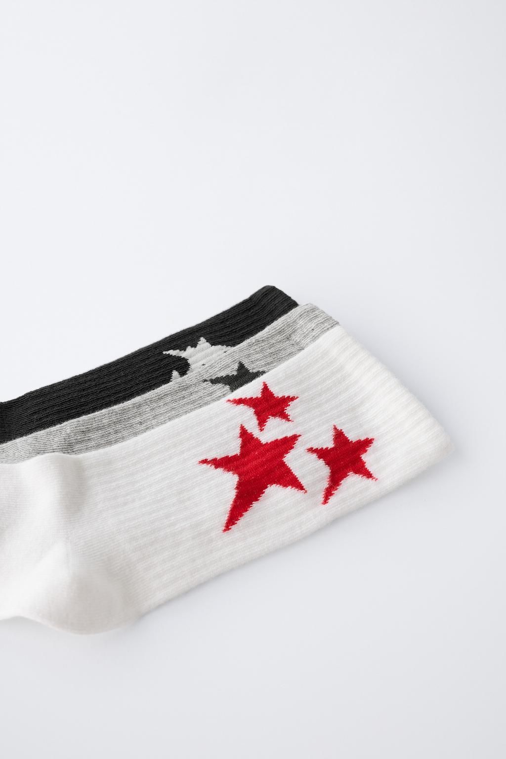 НАБОР ИЗ ТРЕХ ПАР НОСКОВ С ПРИНТОМ «ЗВЕЗДЫ»