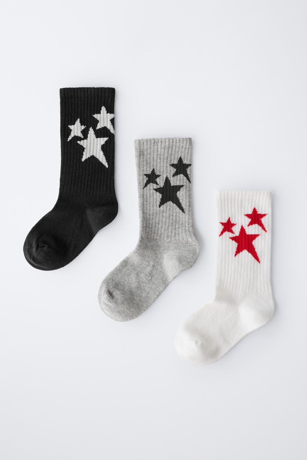 НАБОР ИЗ ТРЕХ ПАР НОСКОВ С ПРИНТОМ «ЗВЕЗДЫ»