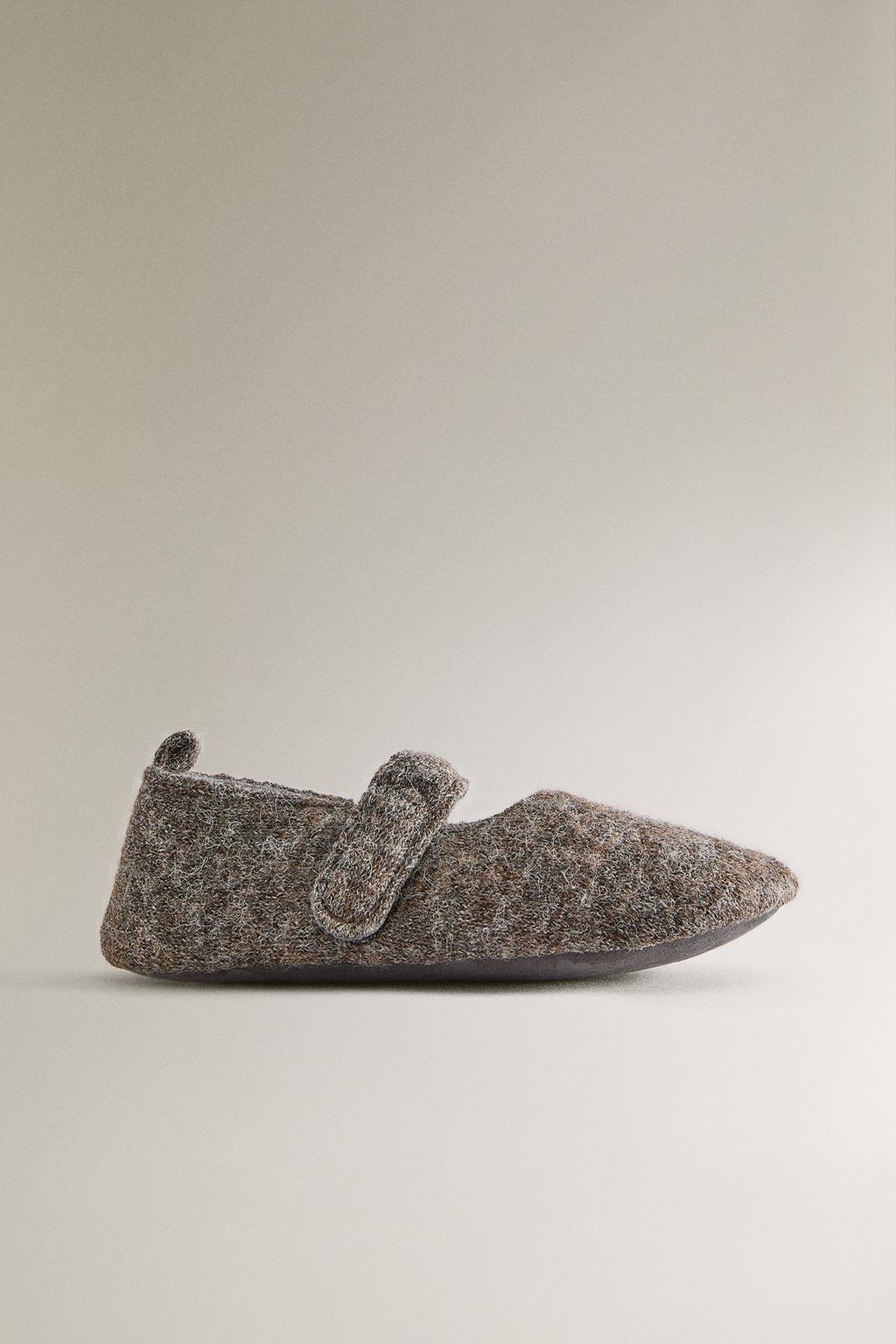 Детские балетки в полушерстяном стиле