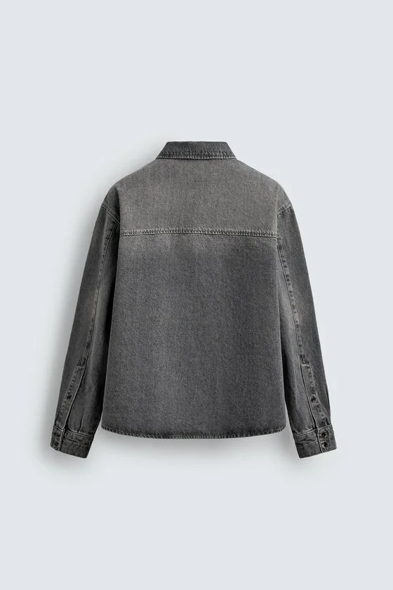 РУБАШКА RELAXED FIT ИЗ ВЫЦВЕТШЕГО ДЕНИМА