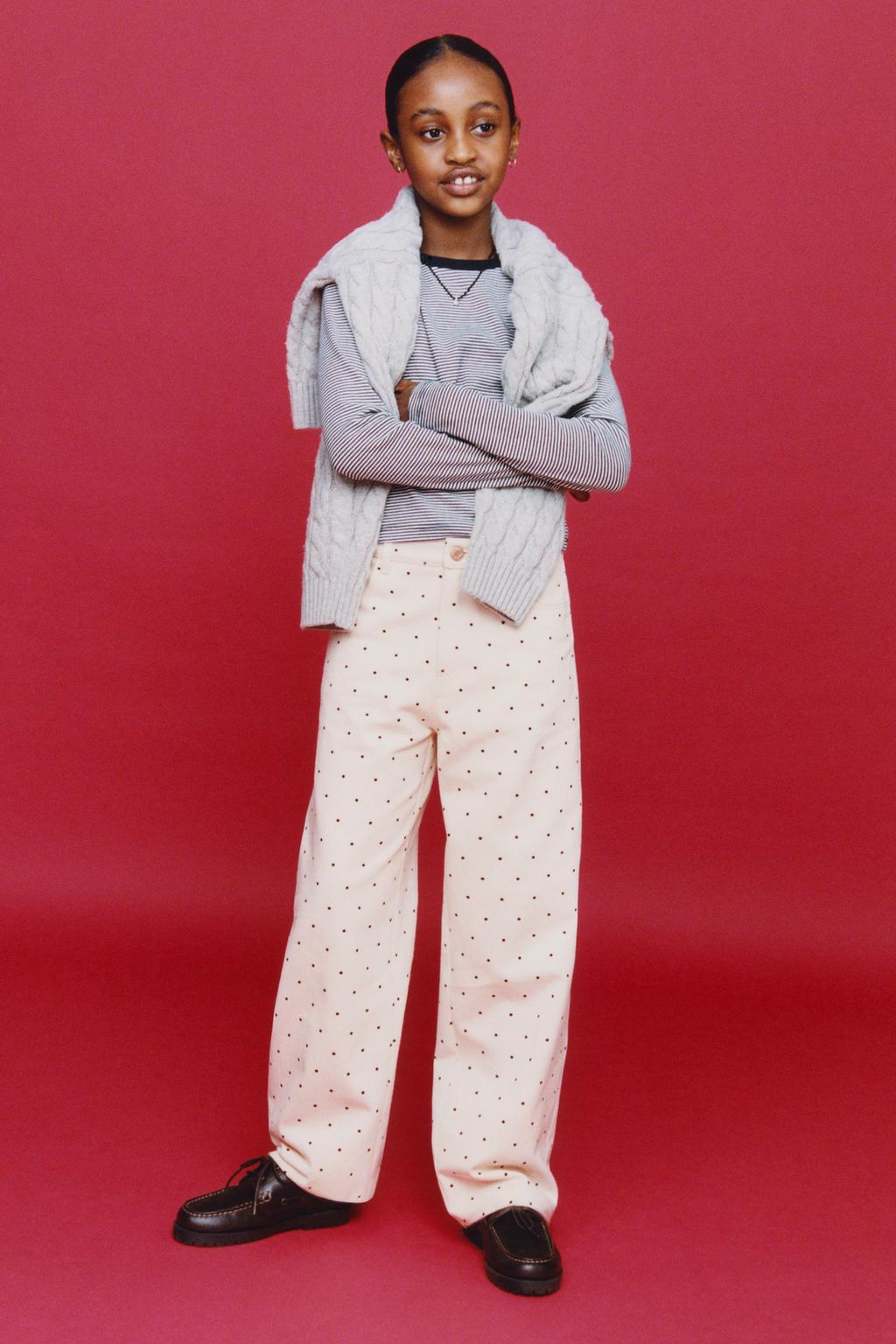 ДЖИНСЫ WIDE LEG В ГОРОШЕК