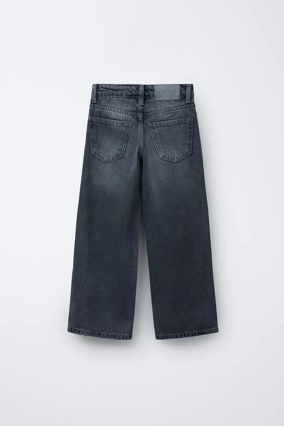 ДЖИНСЫ WIDE LEG С БЛЕСТЯЩЕЙ БАХРОМОЙ