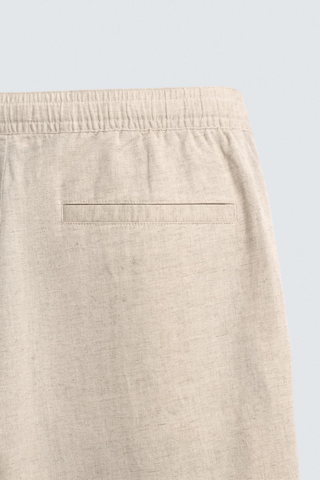 Повседневные брюки из хлопка и льна свободного кроя