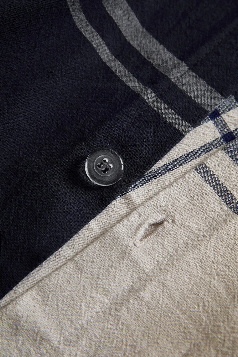 Одеяло из хлопка с дизайном клетки (двухстороннее)