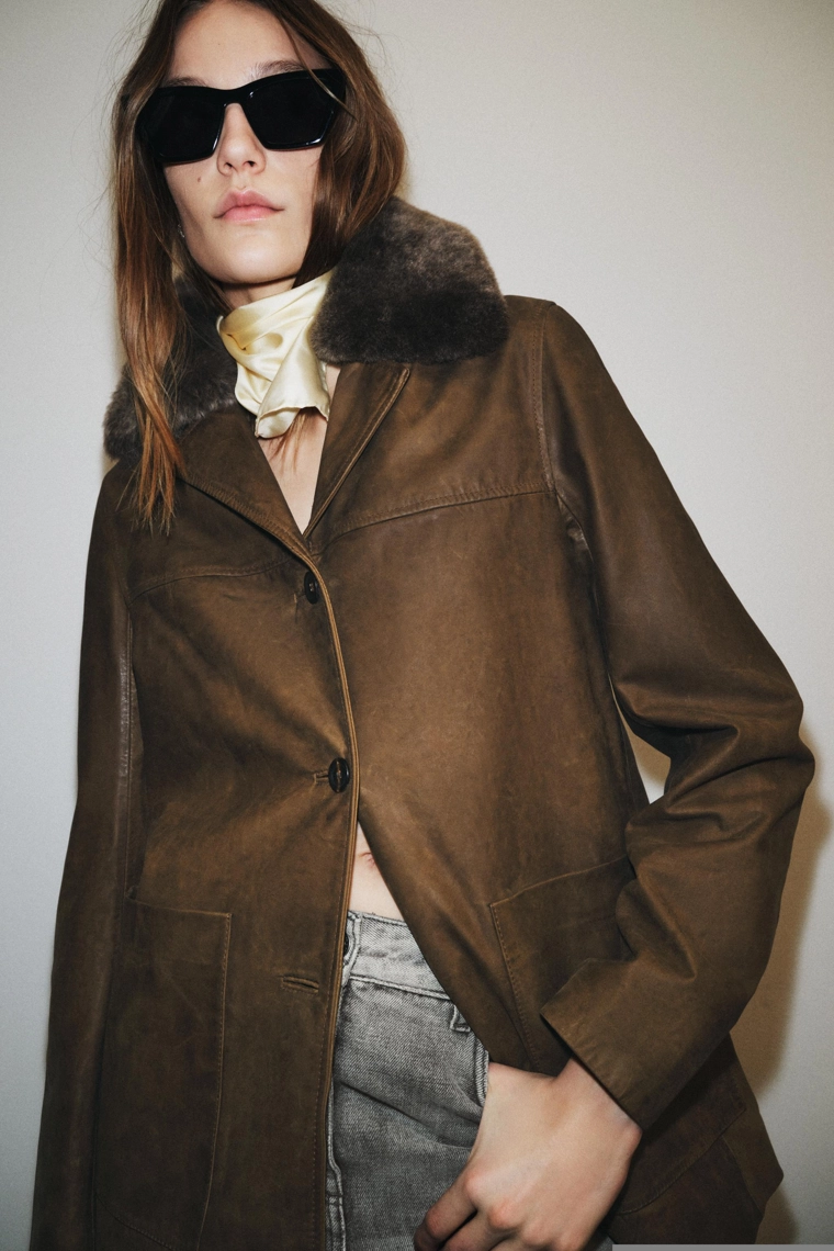 Куртка из коллекции zw из натуральной кожи