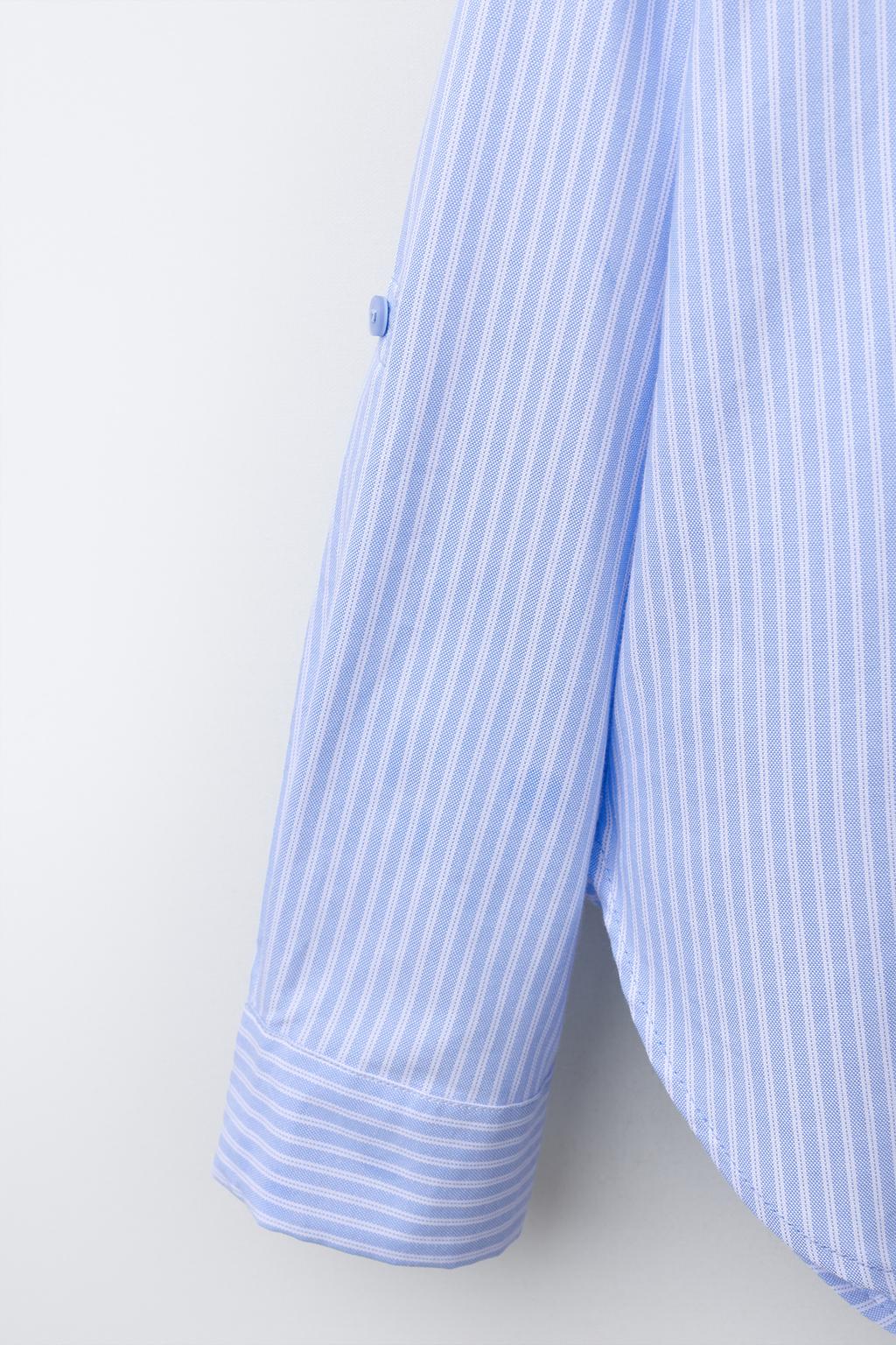 Рубашка в полоску с воротником и рукавами-вставками