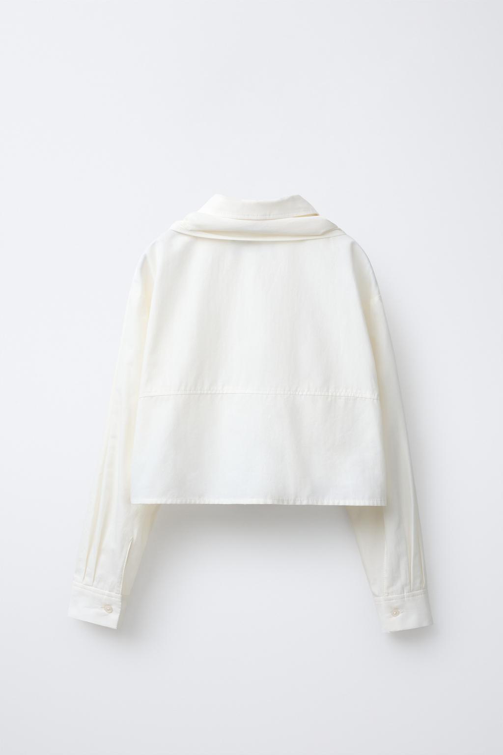 УКОРОЧЕННАЯ РУБАШКА СО СЪЕМНЫМ ШАРФОМ