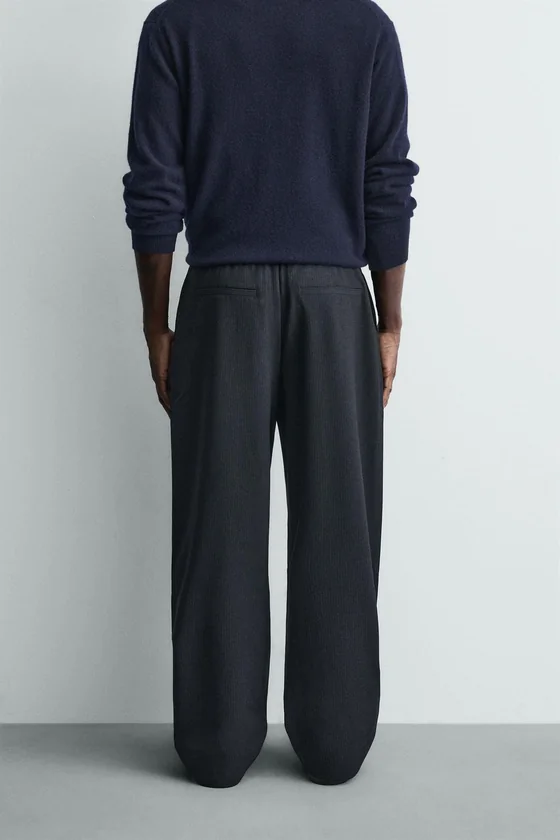 БРЮКИ RELAXED FIT В ТОНКУЮ ПОЛОСКУ