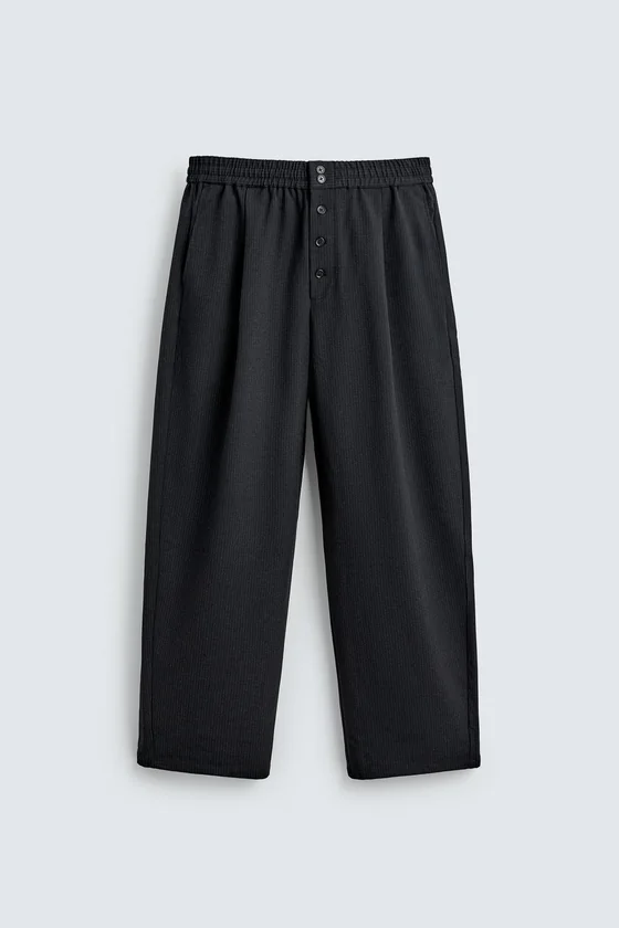 БРЮКИ RELAXED FIT В ТОНКУЮ ПОЛОСКУ