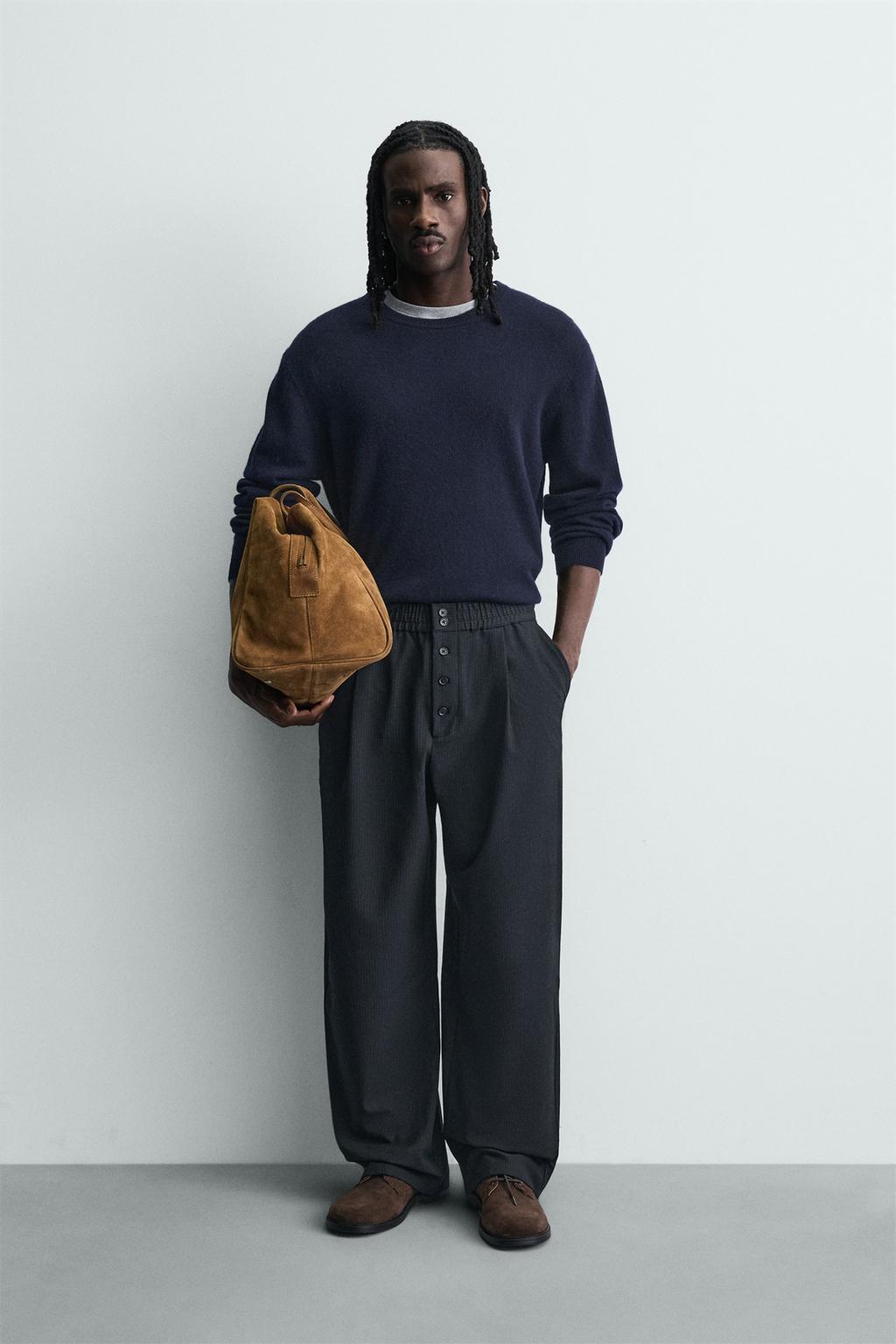 БРЮКИ RELAXED FIT В ТОНКУЮ ПОЛОСКУ