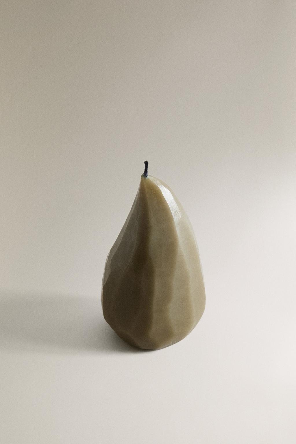 Декоративная зеленая свеча в форме капли