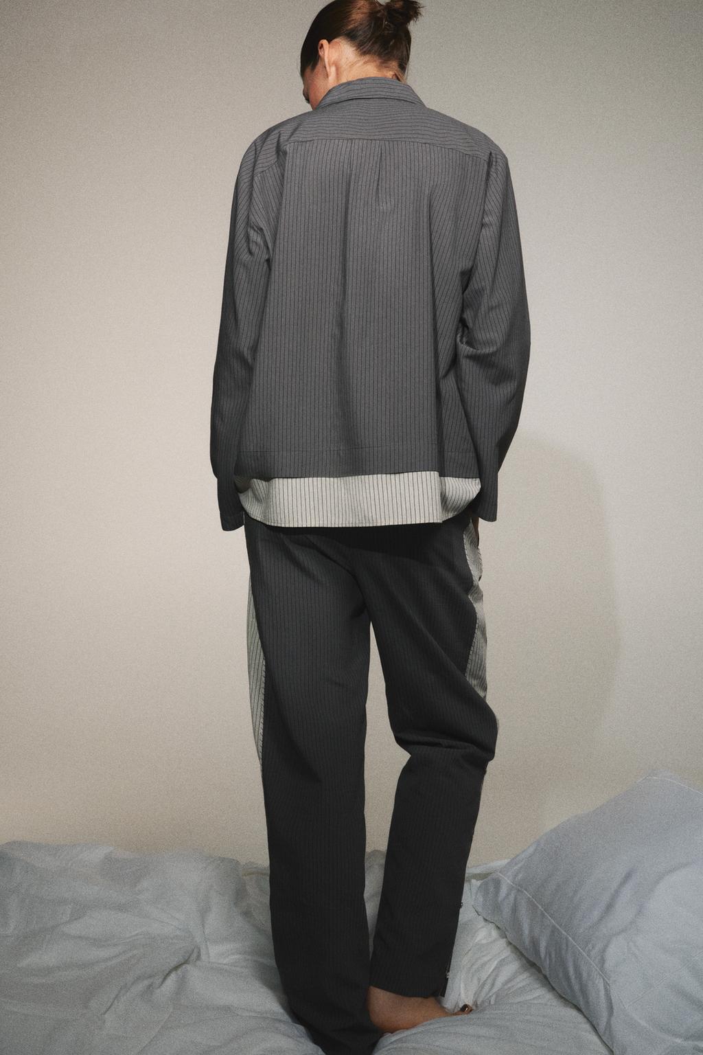 РУБАШКА В ПОЛОСКУ ИЗ СМЕСОВОЙ ВИСКОЗЫ