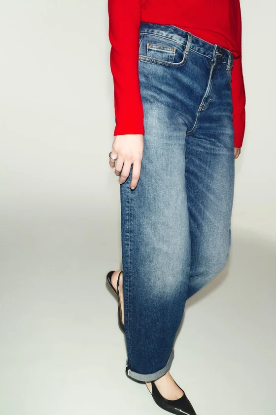 ДЖИНСЫ Z.07 RELAXED FIT С ВЫСОКОЙ ПОСАДКОЙ И ОТВОРОТАМИ