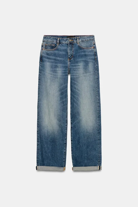 ДЖИНСЫ Z.07 RELAXED FIT С ВЫСОКОЙ ПОСАДКОЙ И ОТВОРОТАМИ