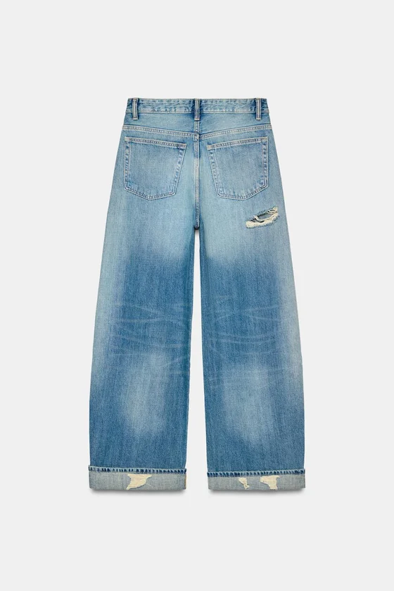 ДЖИНСЫ TRF BAGGY FOLDED С РАЗРЕЗАМИ