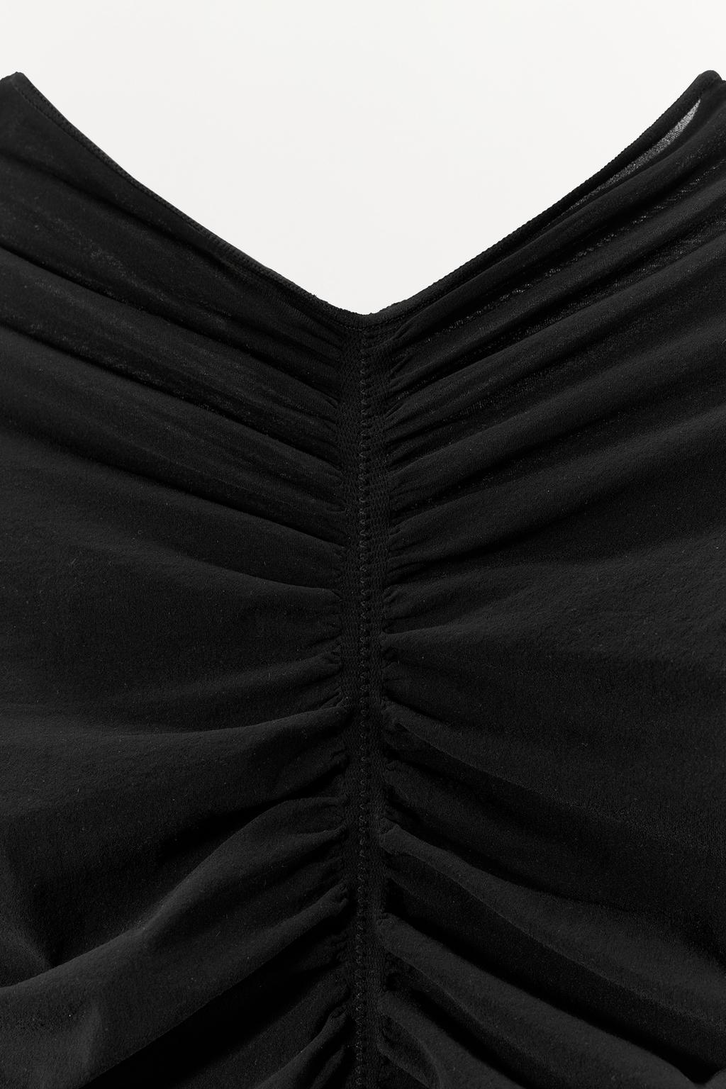 МИНИ-ПЛАТЬЕ ИЗ ПОЛИАМИДА СО СБОРКАМИ