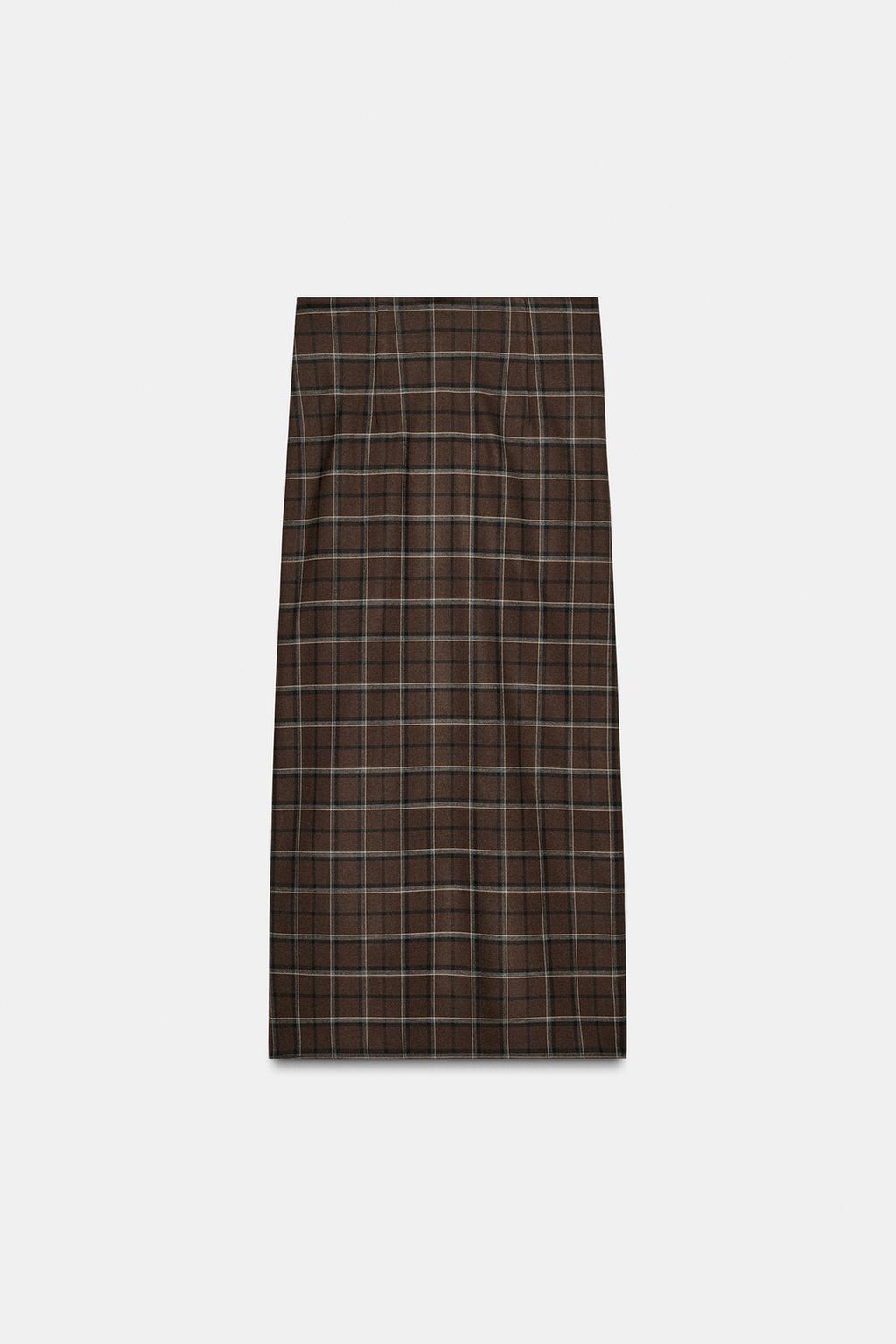 ЮБКА В КЛЕТКУ СО СБОРКАМИ — ZW COLLECTION