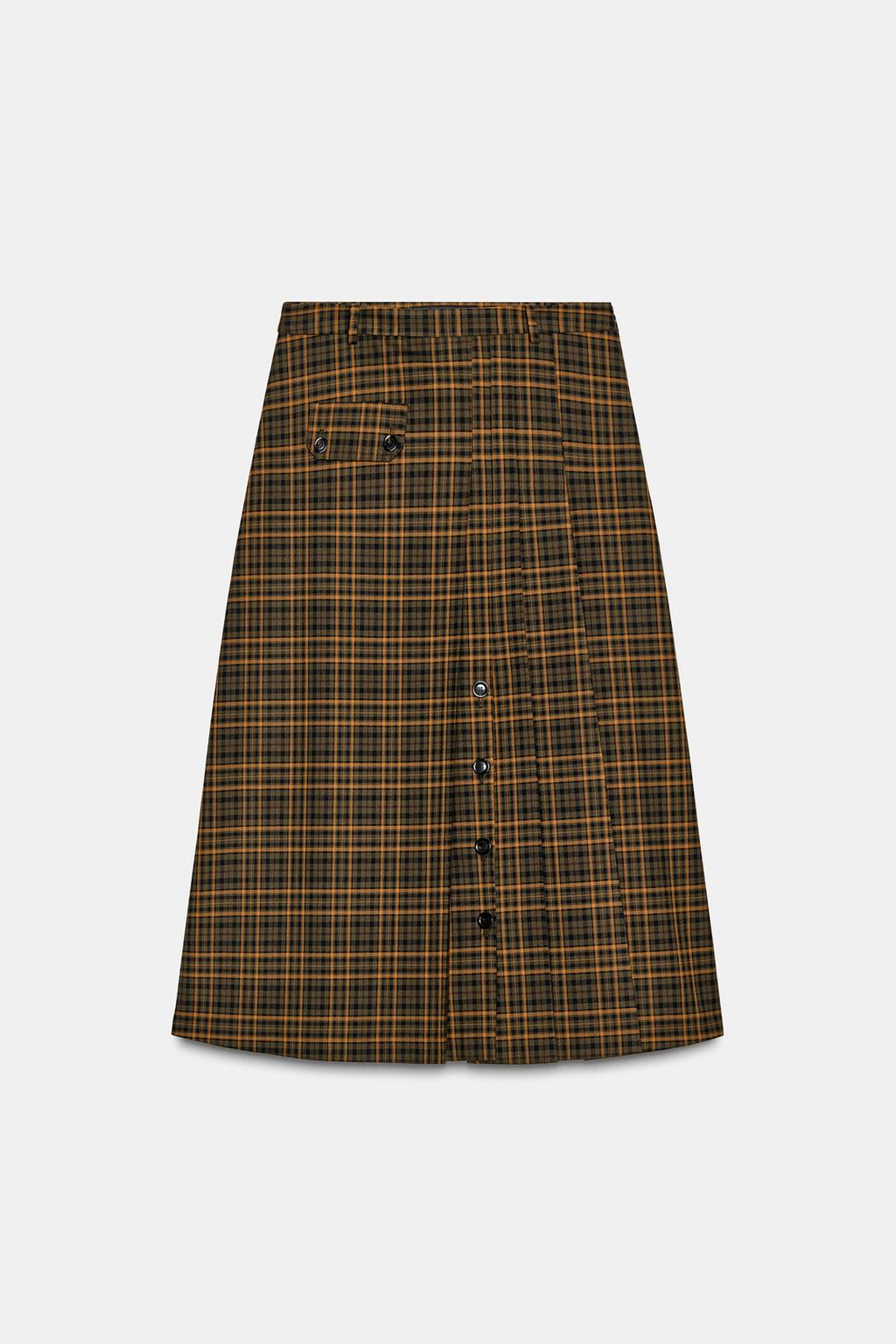 ЮБКА МИДИ В КЛЕТКУ — ZW COLLECTION