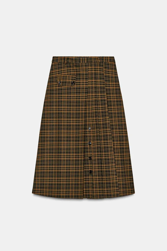 ЮБКА МИДИ В КЛЕТКУ — ZW COLLECTION