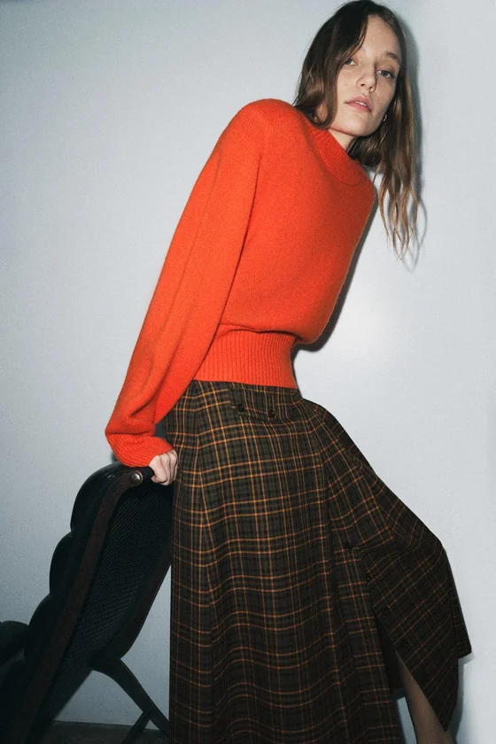 ЮБКА МИДИ В КЛЕТКУ — ZW COLLECTION