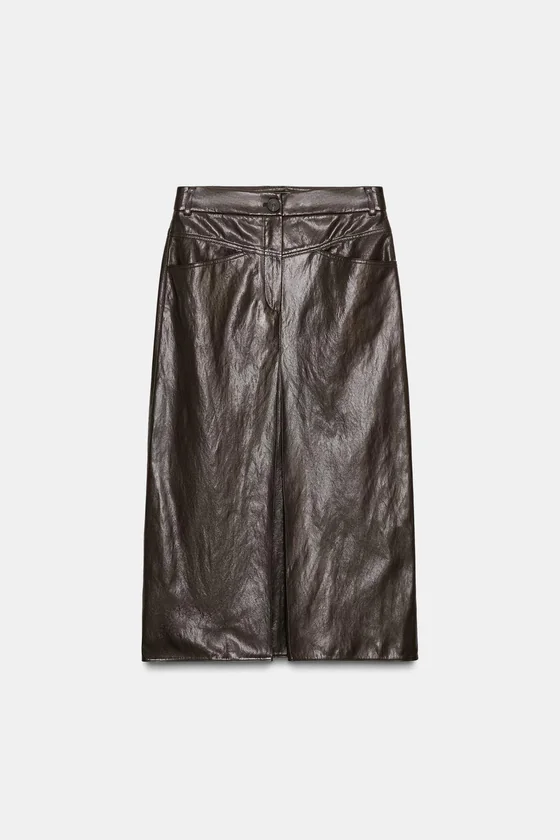 ЮБКА ИЗ ИСКУССТВЕННОЙ КОЖИ СО СКЛАДКАМИ — ZW COLLECTION