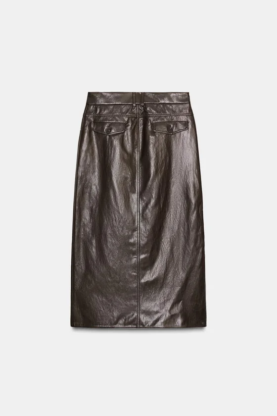 ЮБКА ИЗ ИСКУССТВЕННОЙ КОЖИ СО СКЛАДКАМИ — ZW COLLECTION