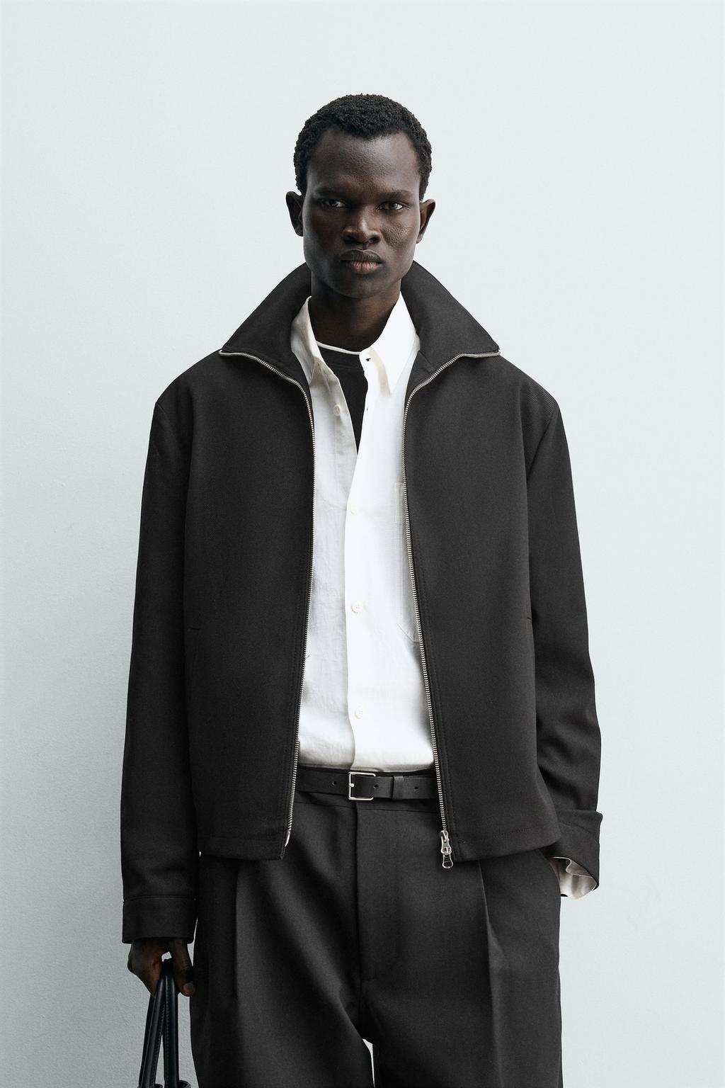 КУРТКА-РУБАШКА ИЗ САРЖИ С РЕЛЬЕФНЫМ УЗОРОМ