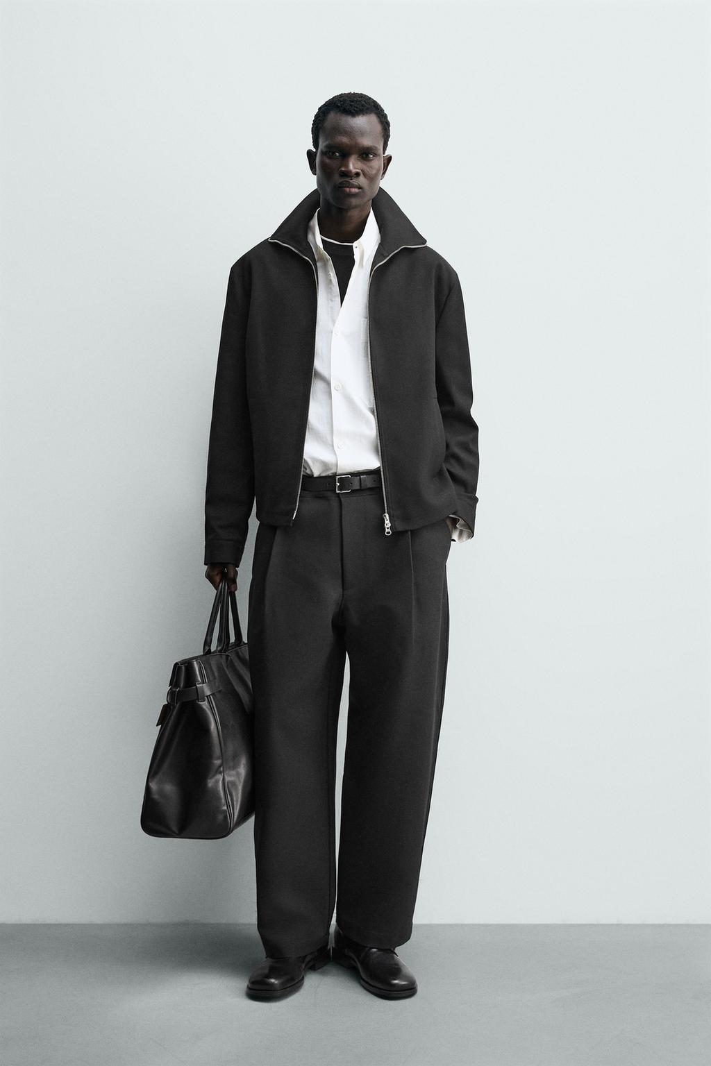 КУРТКА-РУБАШКА ИЗ САРЖИ С РЕЛЬЕФНЫМ УЗОРОМ