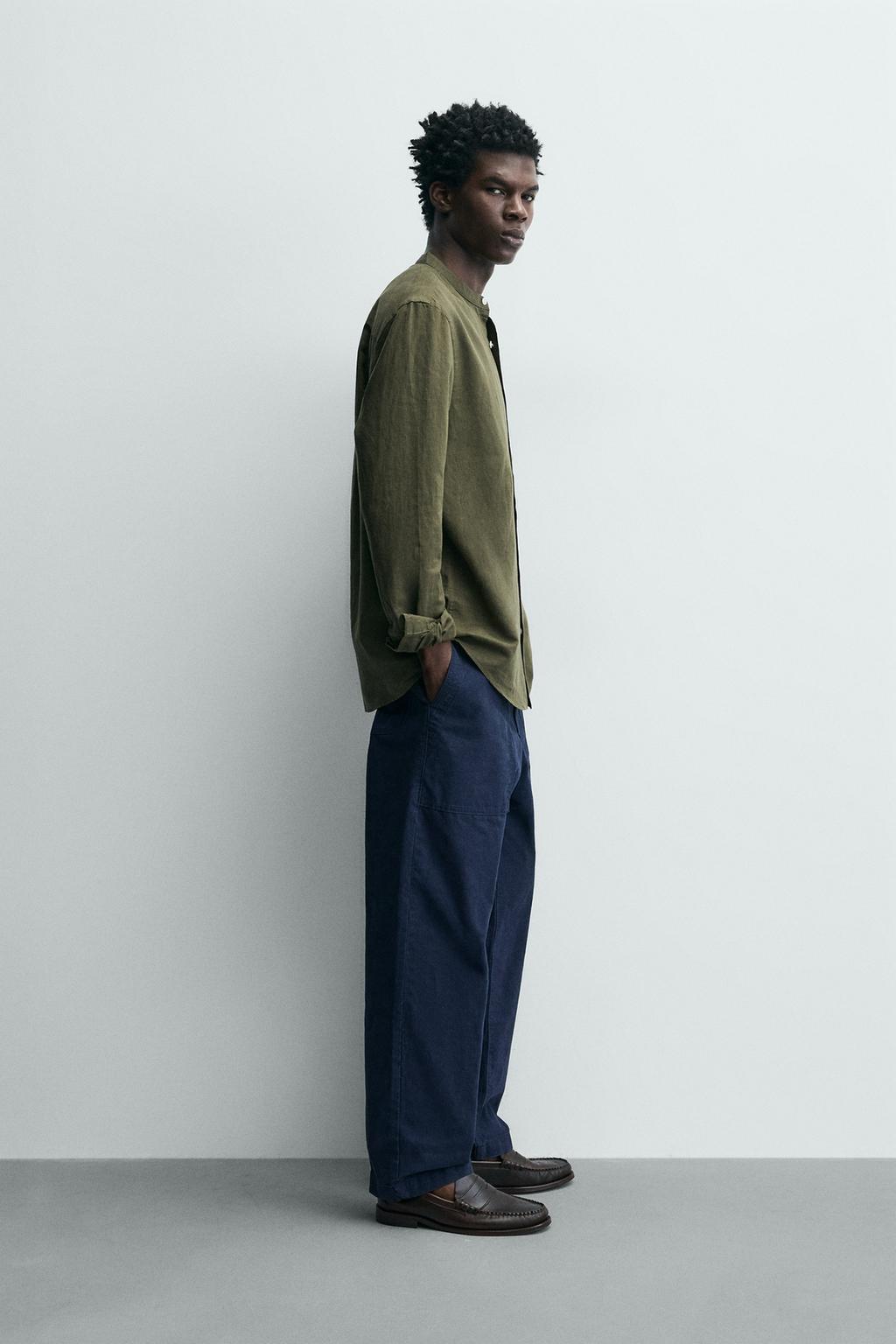 Рубашка из льна и хлопка