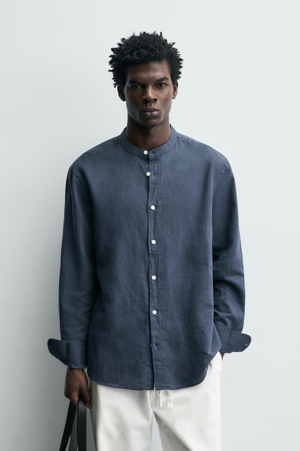 Рубашка из льна и хлопка