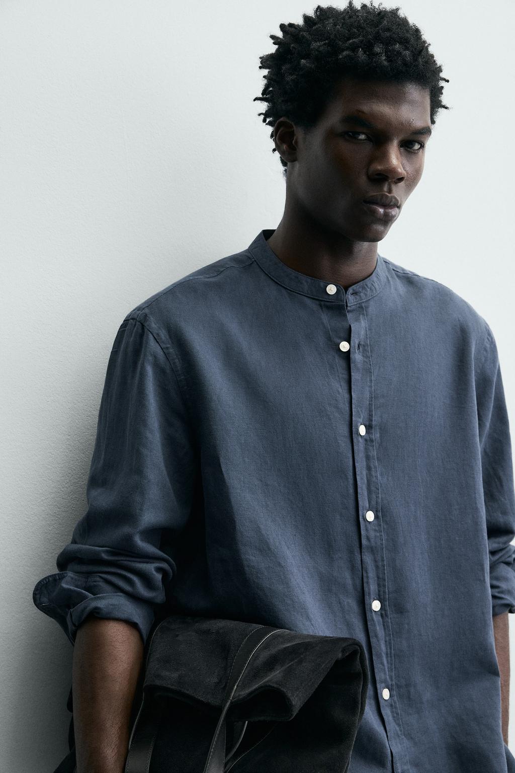 Рубашка из льна и хлопка