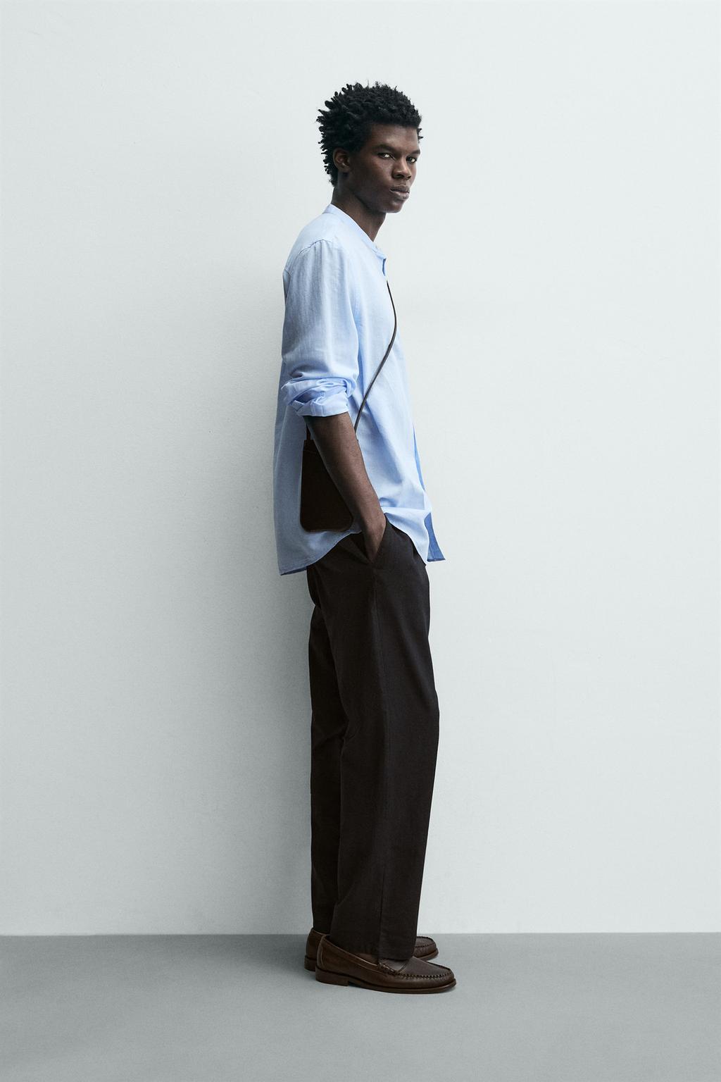 Рубашка из льна и хлопка